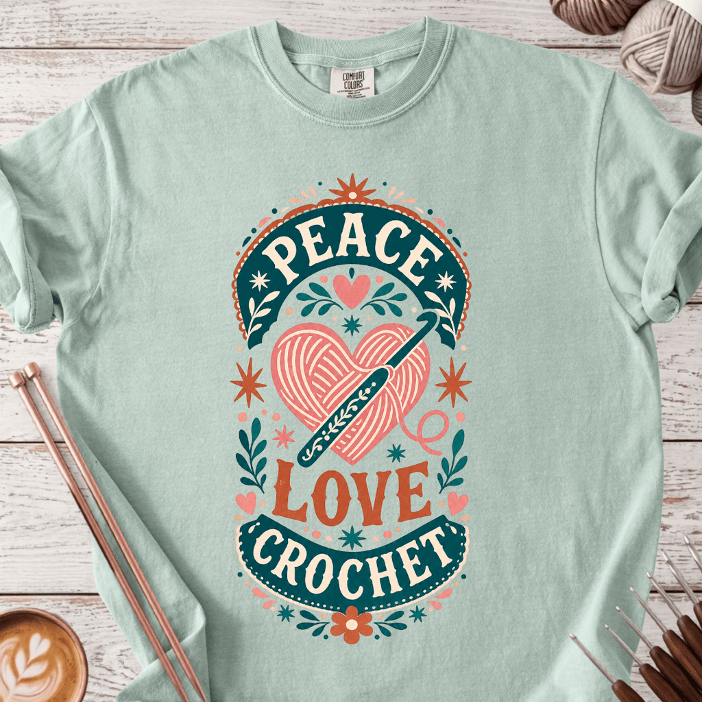 Peace Love Crochet T-shirt