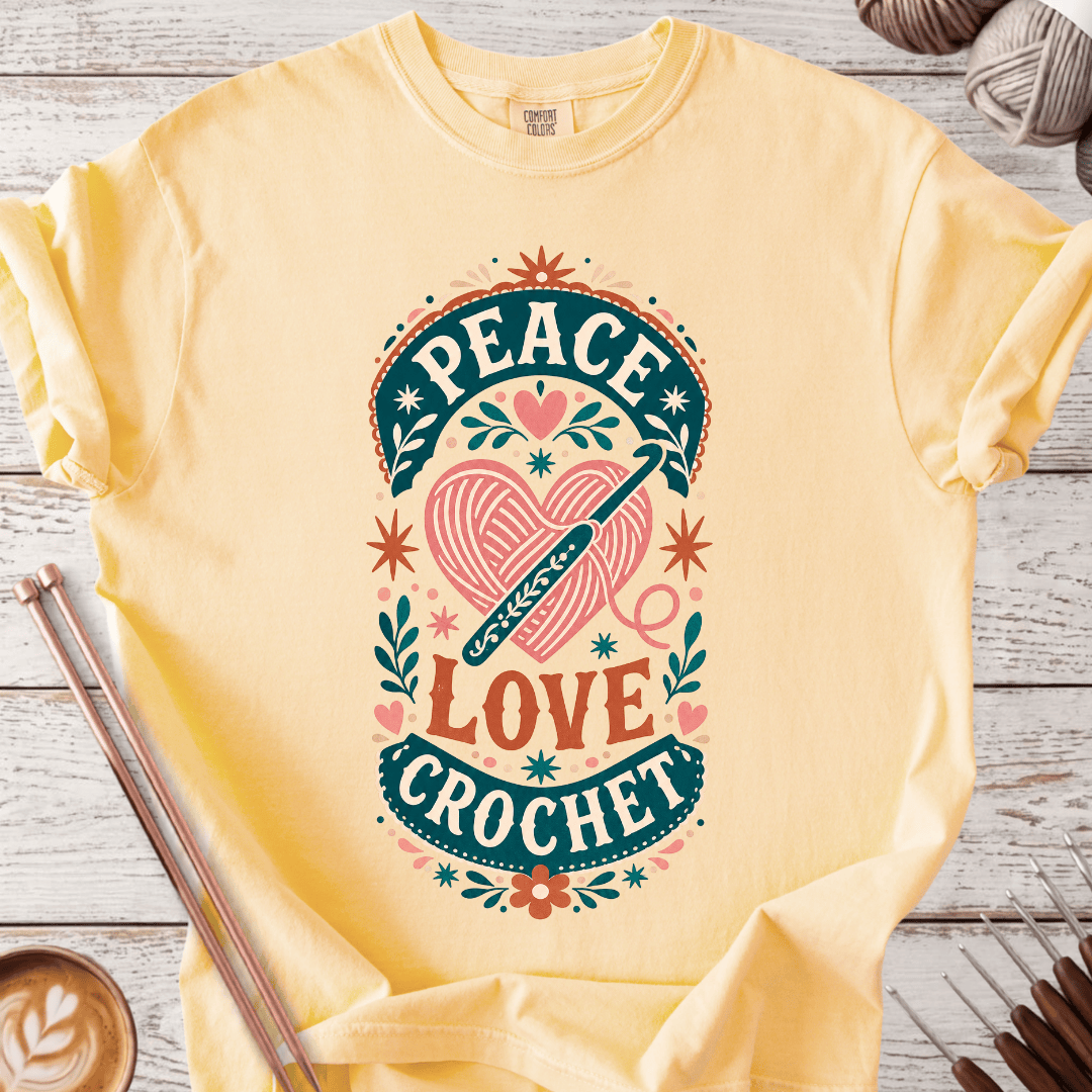 Peace Love Crochet T-shirt