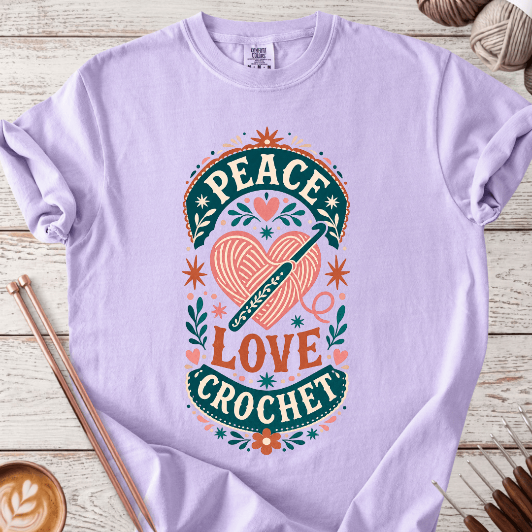 Peace Love Crochet T-shirt