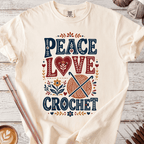Folk Peace Love Crochet T-shirt