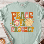 Groovy Peace Love Crochet T-shirt