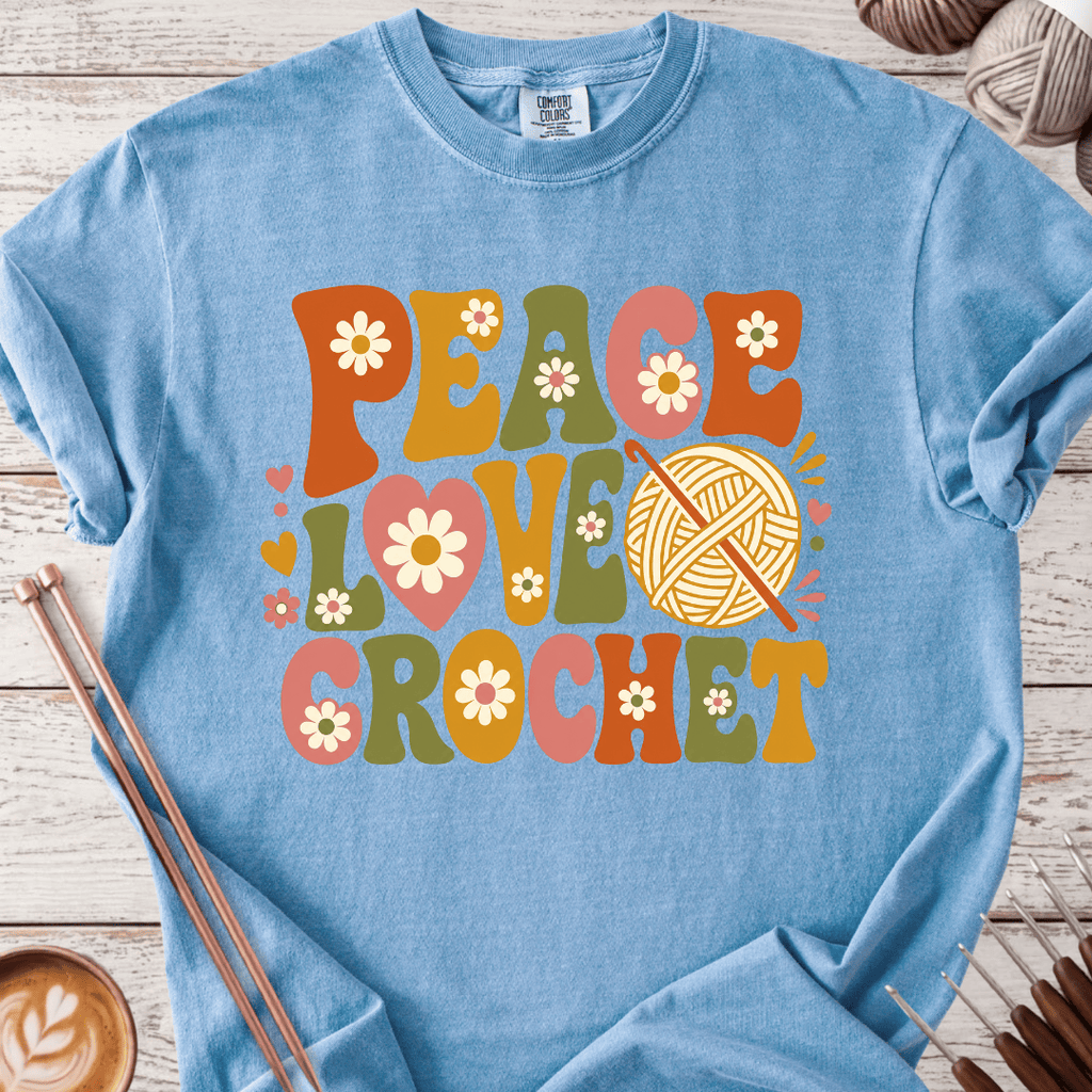 Groovy Peace Love Crochet T-shirt